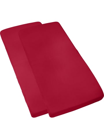 REDBEST Single-Jersey Kinder-Spannbettlaken 2er-Pack San Francisco in bordeaux