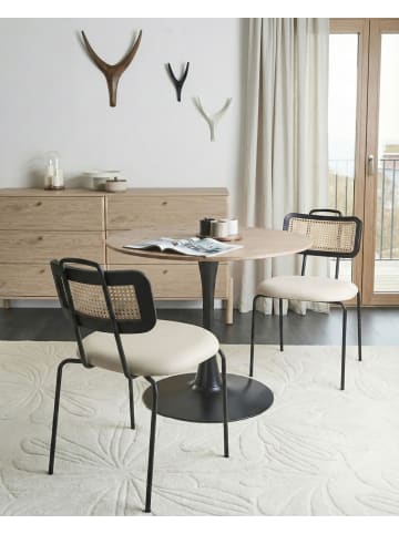 Beliani 2er-Set Esszimmerstuhl ADELANTO in Beige/Schwarz