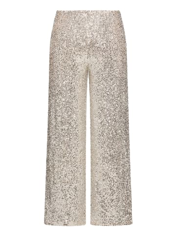 BETTY & CO Schlupfhose mit Pailletten in Cream/Silver