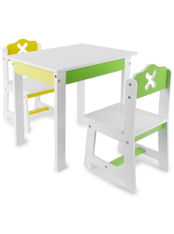 Bieco Spielwaren Bieco Kindersitzgruppe Frühling aus Holz in Weiß