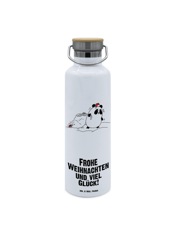 Mr. & Mrs. Panda Thermos Trinkflasche Panda Weihnachten mit Spruch in Weiß