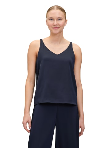 Vera Mont Satin-Bluse mit V-Ausschnitt in Night Sky