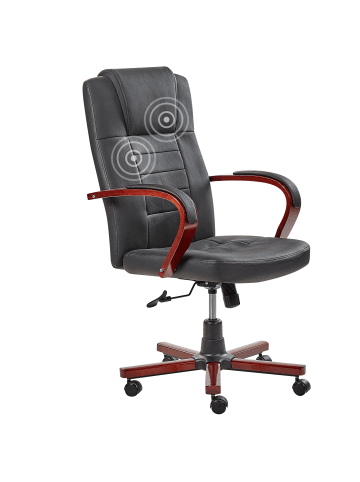 Beliani Massagestuhl DIAMOND in Schwarz/Braun - (W) 66 x (H) 118 x (L) 66 cm