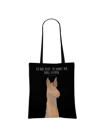 Mr. & Mrs. Panda Tasche Lamakopf Genervt mit Spruch in Schwarz