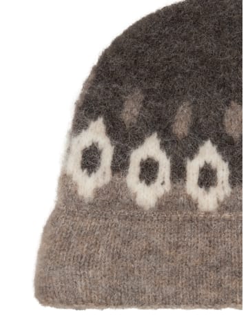 Marc O'Polo Jacquard-Mütze in Dark Brown