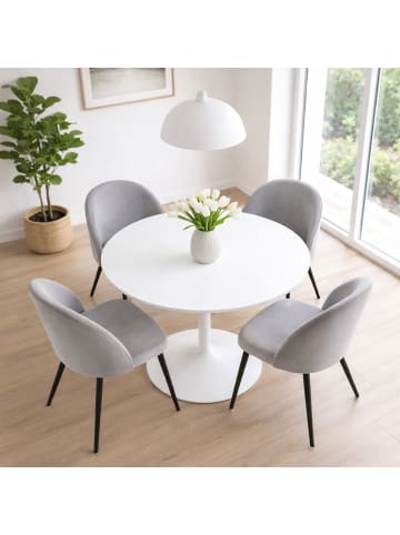 ebuy24 Essgruppe Carry (5-teilig) Weiß, grau 110 x 110 cm