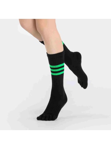 MUNADUNA 3er-Pack Lange Yoga-/Pilates-Zehensocken Anti-Rutsch in Schwarz