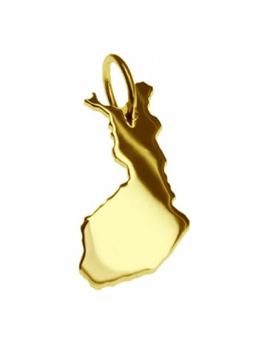 Schmuckador Anhänger der Landkarte Finnland in massiv 333 Gelbgold in gold