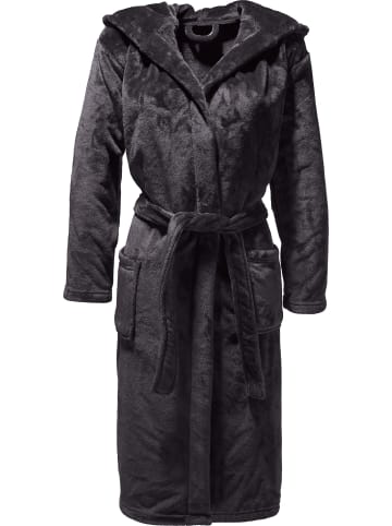 REDBEST Fleece Unisex-Bademantel mit Kapuze Perris in anthrazit