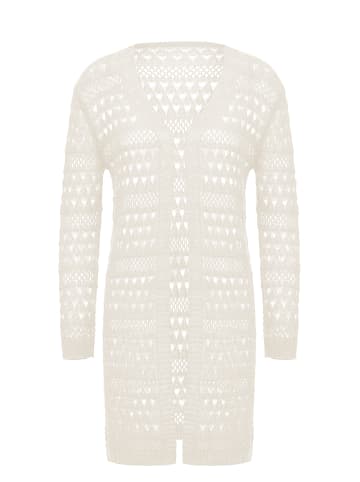 ebeeza Damen Cardigan in Wollweiss