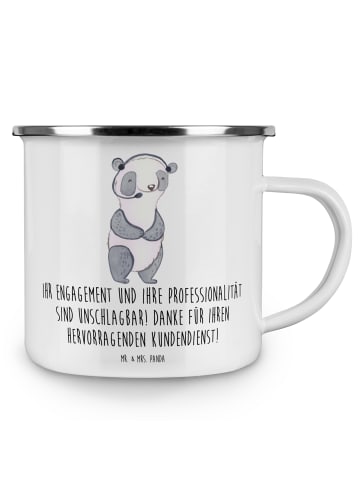 Mr. & Mrs. Panda Emaille Becher Kundendienstmitarbeiter Held mit... in Weiß