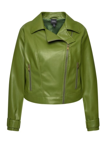 Ulla Popken Lederjacke in jagdgrün