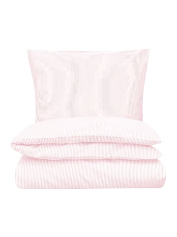 MELA Perkal Bettwäsche Set MAJULI Stripes in rose - naturweiss gestreift