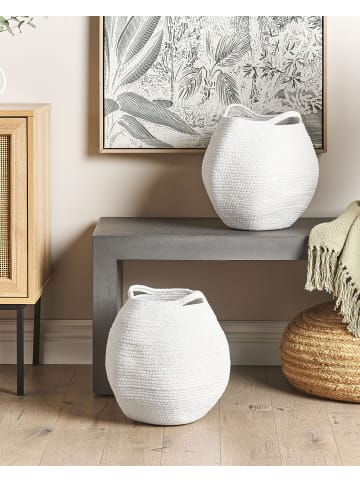 Beliani 2er-Set Korb PANJGUR in Weiß