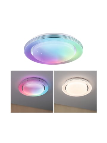 paulmann Deckenleuchte mit Rainboweffekt Dynamic RGB, Tunable White in Chrom / Weiß