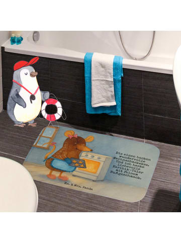 Mr. & Mrs. Panda Badematte Maus Kekse Design mit Spruch in Weiß