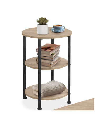 tectake Beistelltisch Colchester 40 x 61 cm, Industrial Holz hell, Eiche Sonoma
