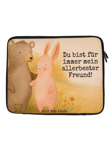 Mr. & Mrs. Panda Laptop Tasche Bär und Hase Umarmen Design mit S... in Weiß
