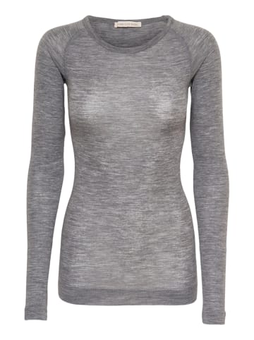 Seamless Basic T-shirt Woolen Jade in Grey Melange
