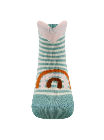 ewers 2er-Set Socken 2er Pack Regenbogen/Herzen in staubblau-dunkel beige mel.