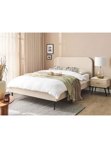 Beliani 2-tlg Doppelbett FLAYAT in Beige/Schwarz