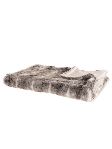 Beliani Kuscheldecke TADDART in Braun/Grau/Weiß - (W) 150 x (H) 1 x (L) 200 cm