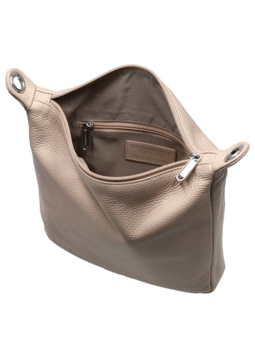 Mandarina Duck Mellow Leather - Schultertasche 28 cm (nero) in warm taupe