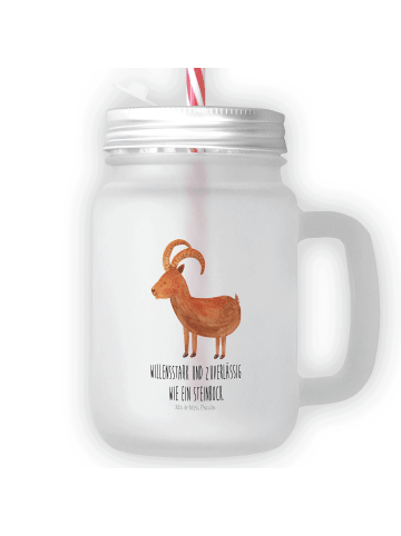 Mr. & Mrs. Panda Trinkglas Mason Jar Sternzeichen Steinbock mit ... in Transparent