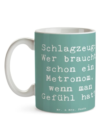 Mr. & Mrs. Panda Tasse Spruch Schlagzeug Gefühl mit Spruch in Meeresbrise