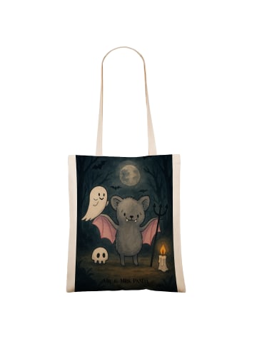 Mr. & Mrs. Panda Tasche Fledermaus Dracula Design ohne Spruch in Weiß