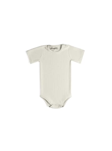 Sämann Baby Body aus 100% Bio-Baumwolle Druckknopf kurzarm gerippt Coconut Milk