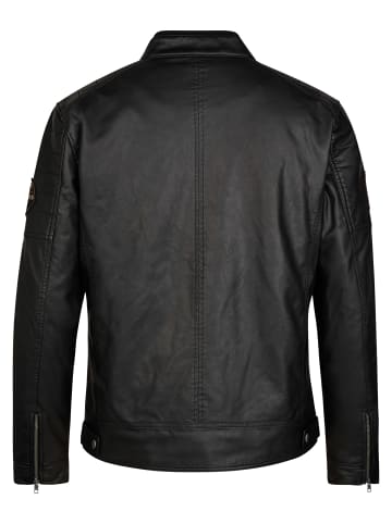 Petrol Industries Gesteppte Kunstleder-Racerjacke steeljunction in Schwarz