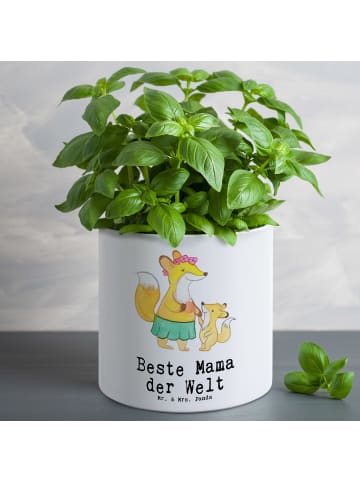 Mr. & Mrs. Panda XL Blumentopf Fuchs Beste Mama der Welt mit Spruch in Weiß