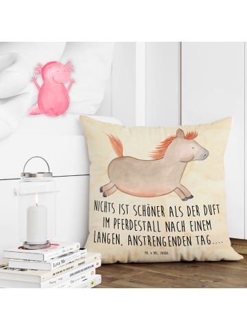 Mr. & Mrs. Panda Zier Kissen Pferd Springen mit Spruch in Vintage