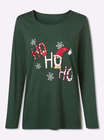 Sieh an! Rundhals-Shirt in moos-weiß