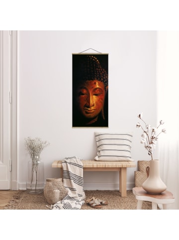 WALLART Stoffbild mit Posterleisten - Madras Buddha in Braun