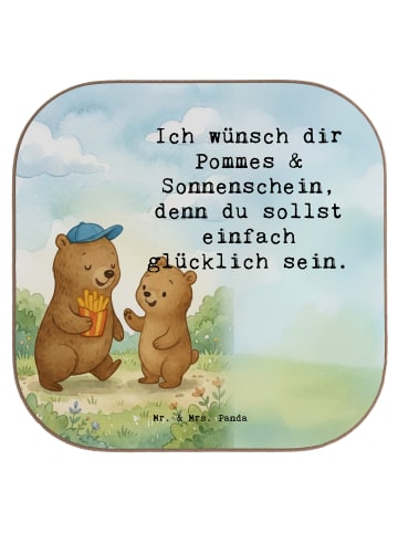Mr. & Mrs. Panda Untersetzer für Gläser Bär Kind Pommes Design m... in Weiß