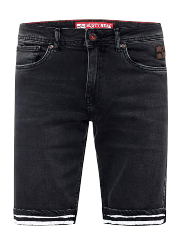 Rusty Neal Black Used Jeans Shorts "BENSON" in Anthrazit