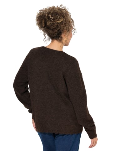 Ulla Popken Strickjacke in mahagoni