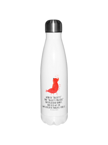 Mr. & Mrs. Panda Thermosflasche Garnele Franzose mit Spruch in Weiß