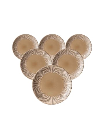 Ritzenhoff & Breker 6er Set Dessertteller Banda ø 21 cm in Beige