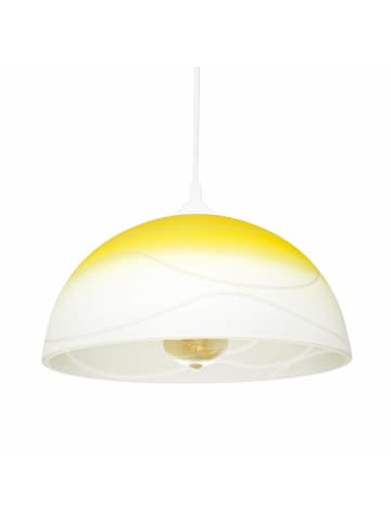 Licht-Erlebnisse Pendelleuchte Ø 30 x (T)60 cm in Gelb WeißGelb Weiß