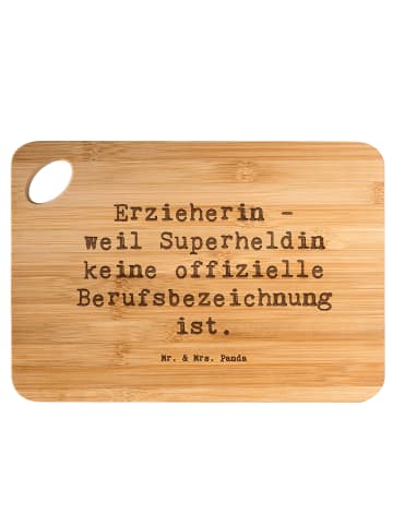 Mr. & Mrs. Panda Brett Spruch Erzieherin Superheldin mit Spruch in Braun