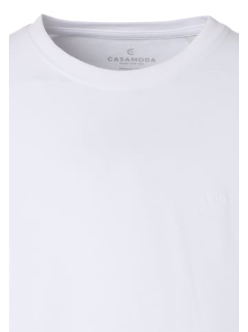 Casa moda T-Shirt Basic in Weiß / beige / schwarz