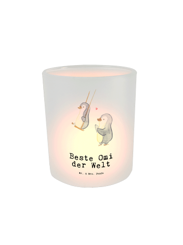 Mr. & Mrs. Panda Garten Windlicht Pinguin Beste Omi der Welt mit... in Transparent