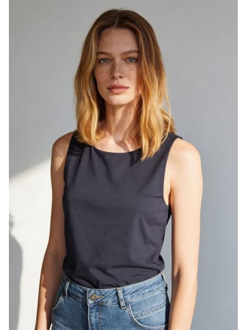 More & More Stretch-Basic-Top, Vorderteil gedoppelt in marine