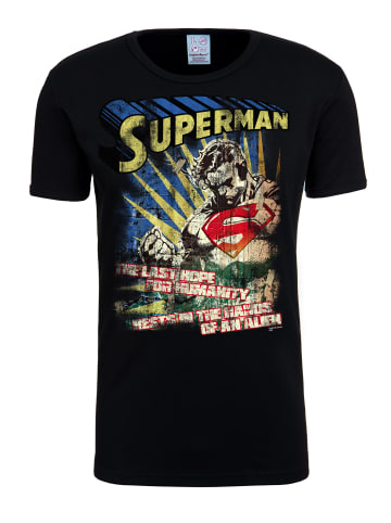 Logoshirt T-Shirt Superman in schwarz