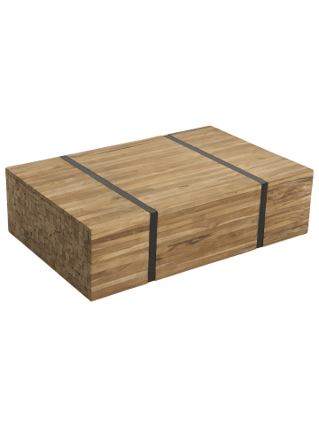 Beliani Couchtisch GANDER in Braun/Schwarz - (W) 69 x (H) 37 x (L) 110 cm