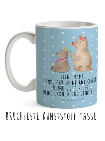 Mr. & Mrs. Panda Kindertasse Bär Kind mit Spruch in Blau Pastell