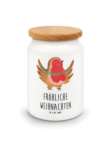 Mr. & Mrs. Panda Frischhaltedose Rotkehlchen Weihnachten mit Spruch in Weiß